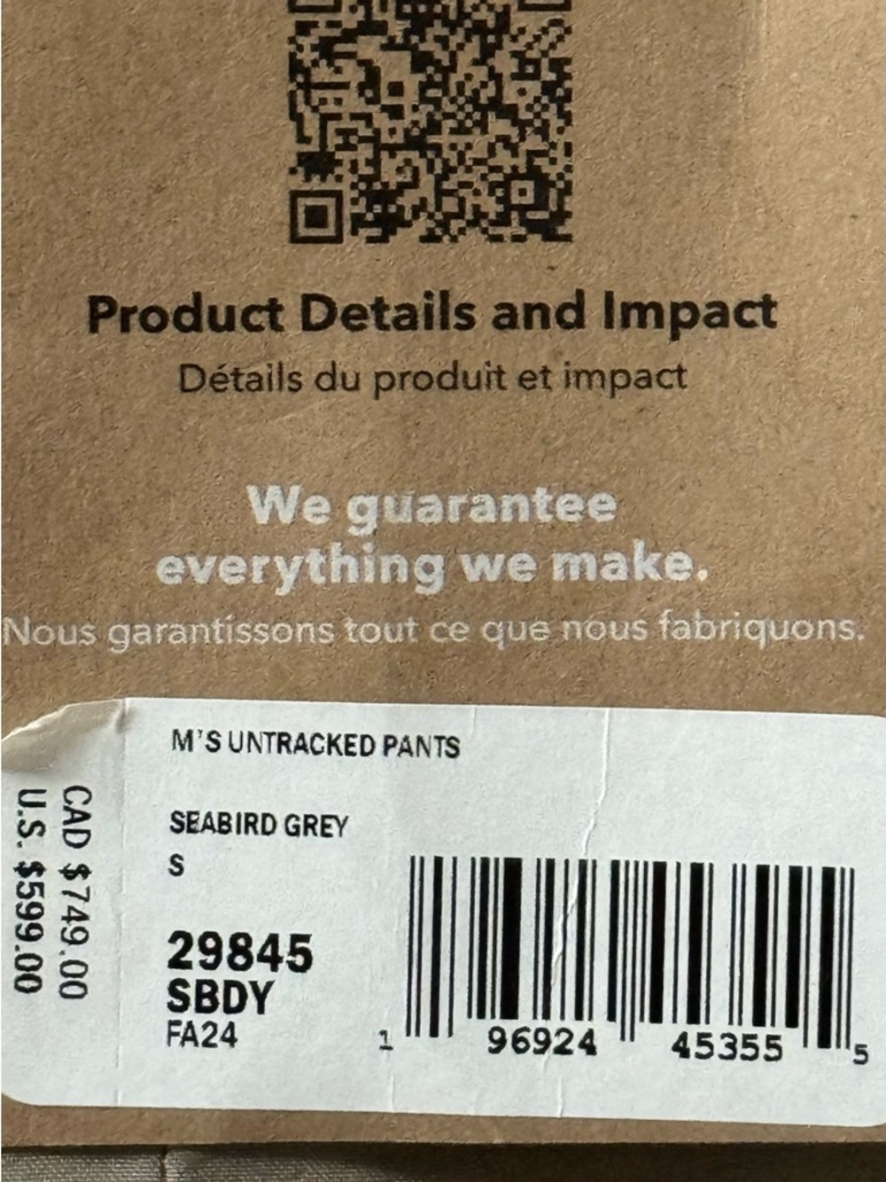 Patagonia NWT Men’s Untracked GORE-TEX Pants Seabird Grey S - Picture 4 of 12